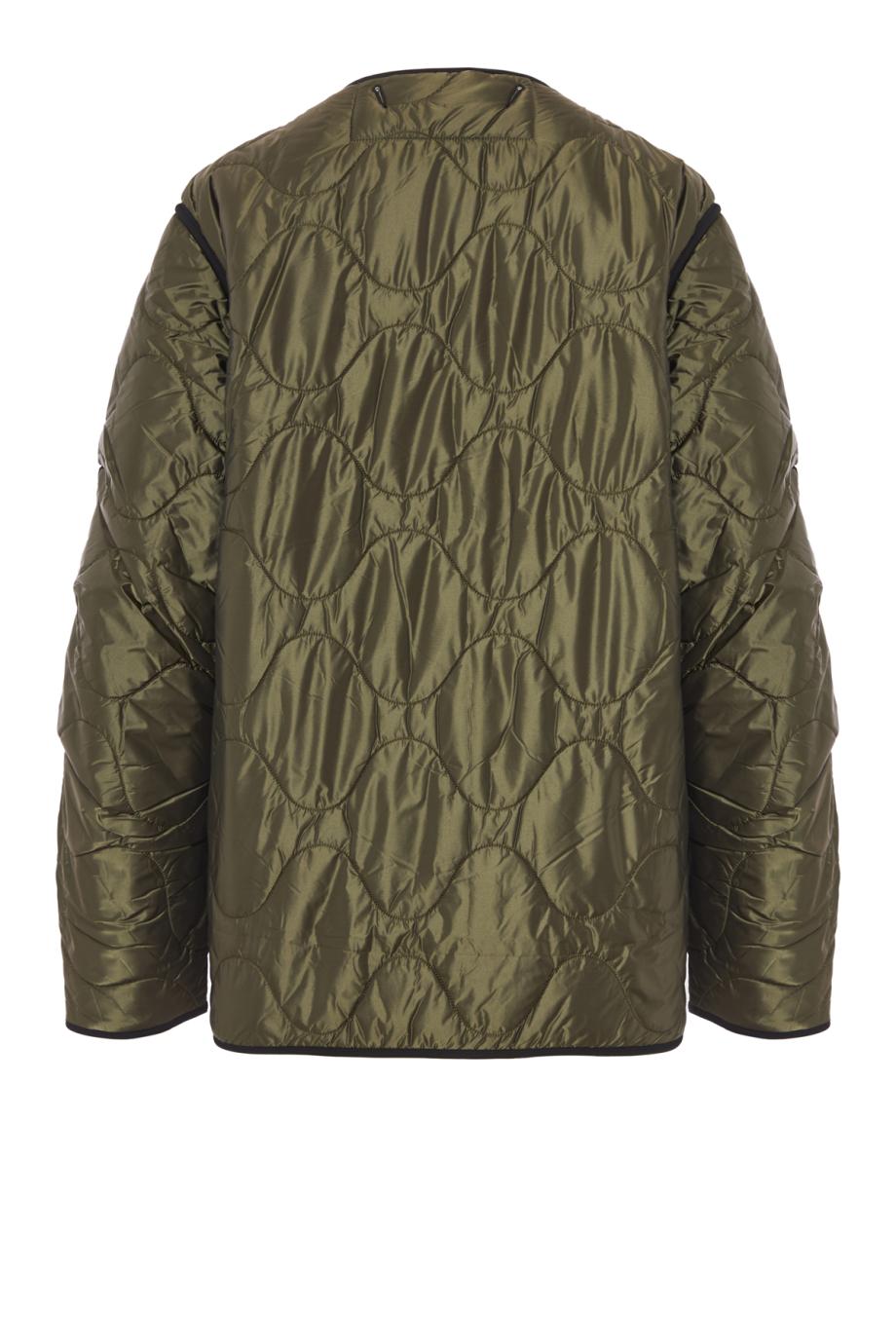 Signature reversible cropped quilted jacket in olive