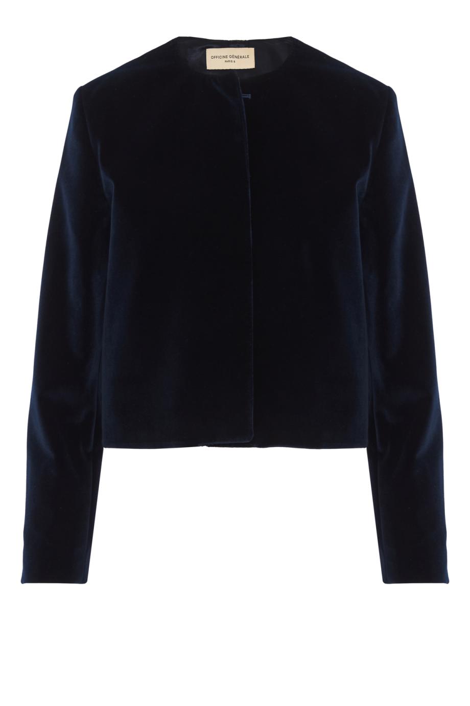 Vanni cotton velvet jacket in dark navy