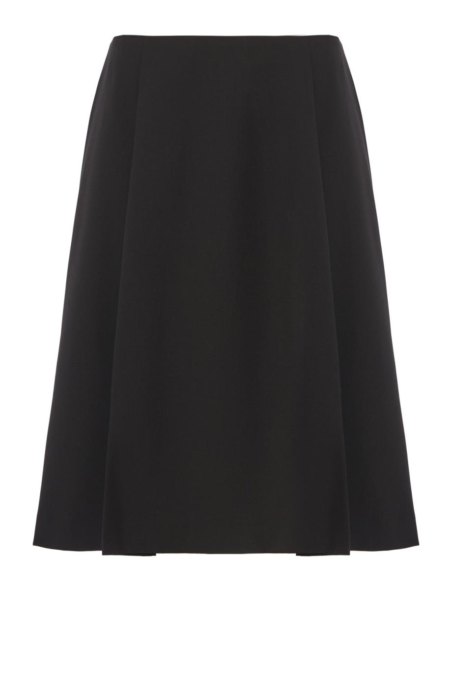 Viki wool midi skirt in black