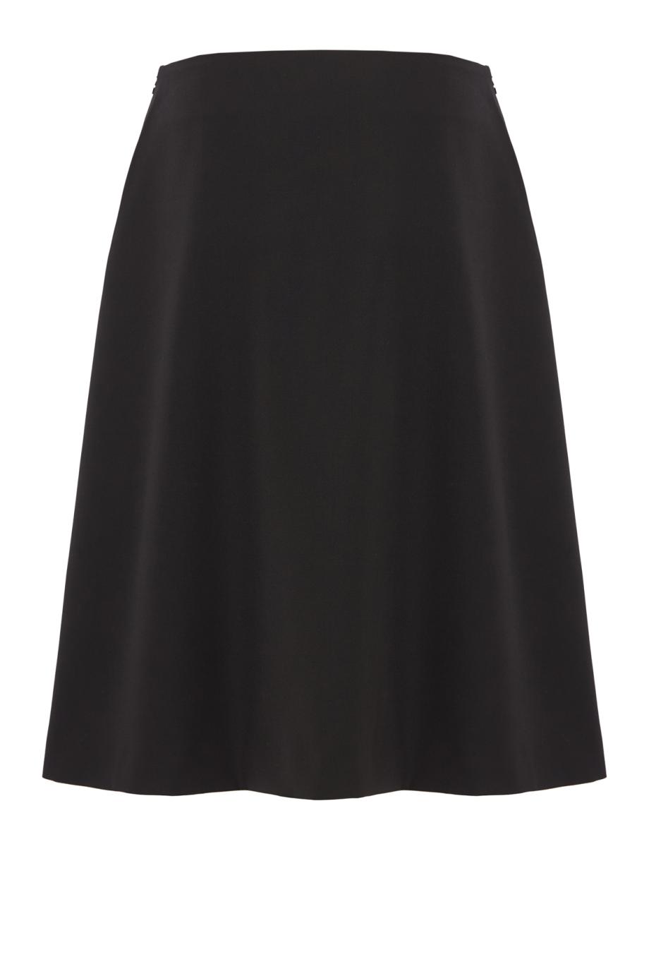 Viki wool midi skirt in black