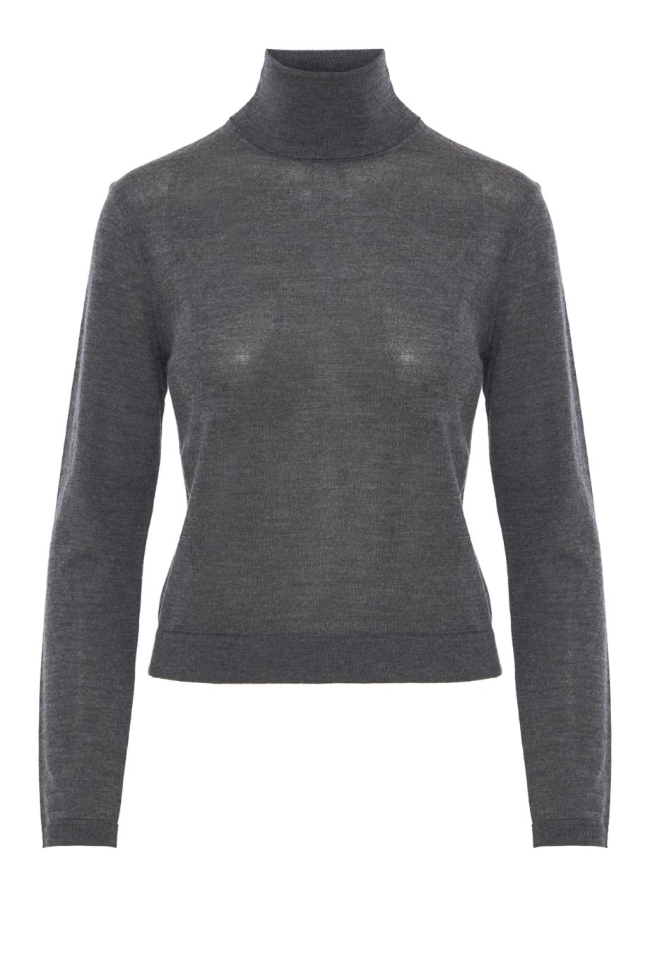 Meli merino wool and silk sweater in mid heather grey