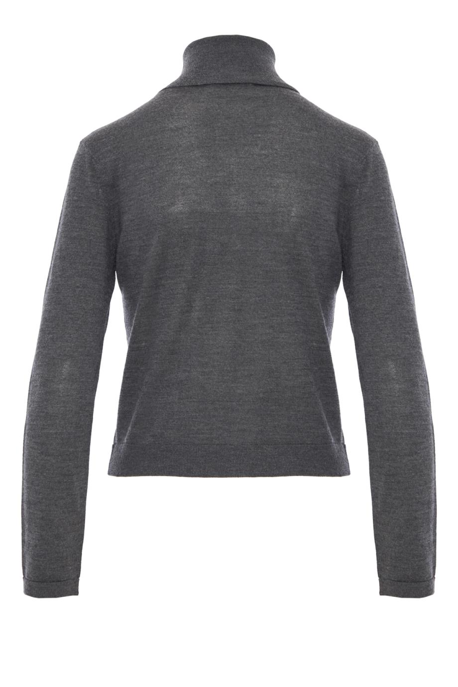 Meli merino wool and silk sweater in mid heather grey