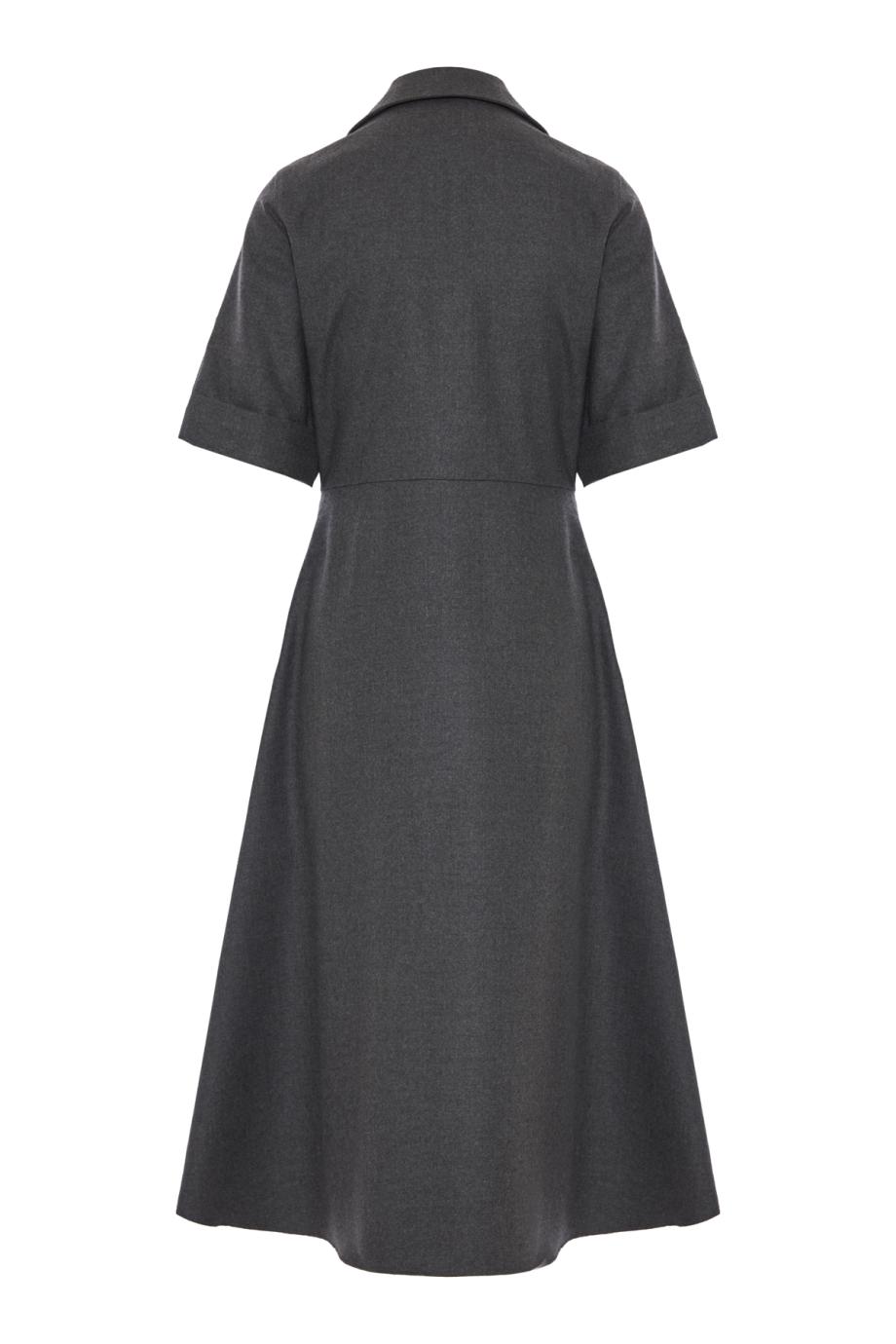 Azelle wool midi dress in mid heather grey