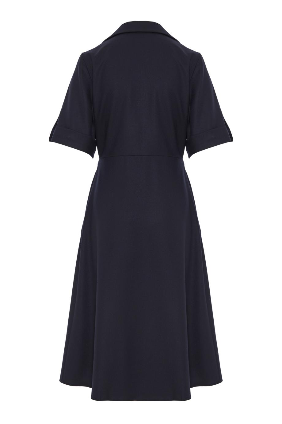 Azelle wool midi dress in dark navy