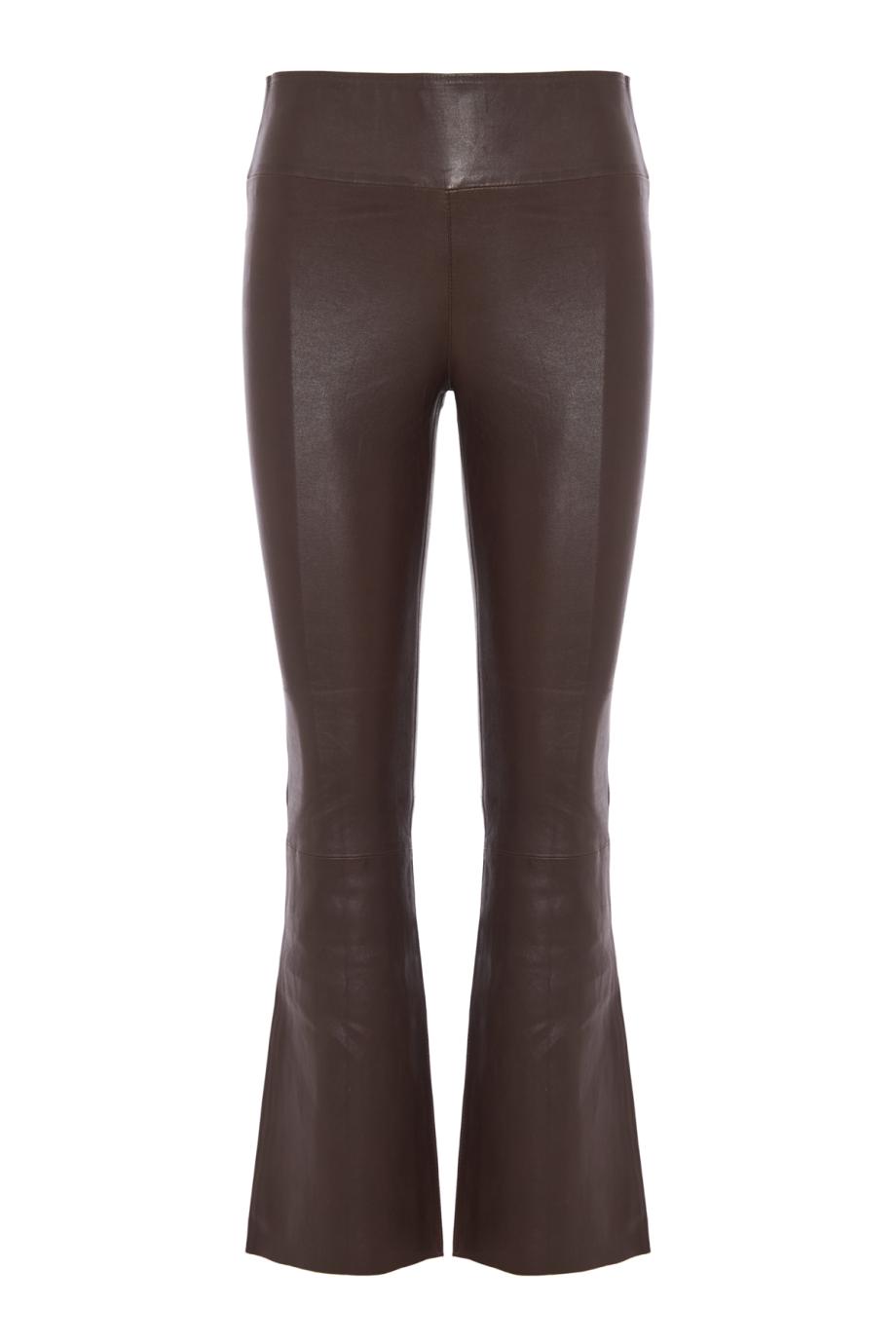 Jackie leather ankle-flare pants in cafe
