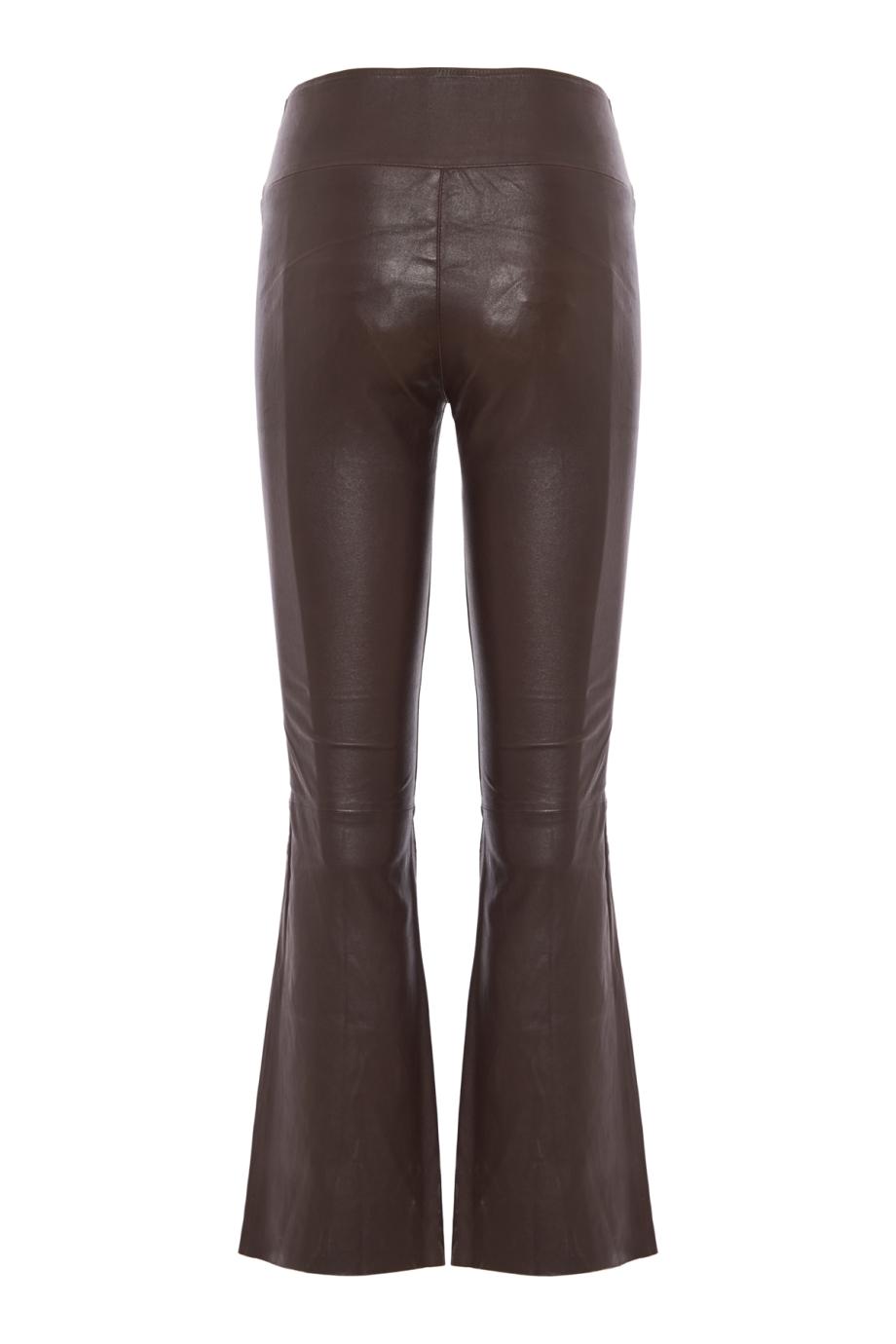 Jackie leather ankle-flare pants in cafe