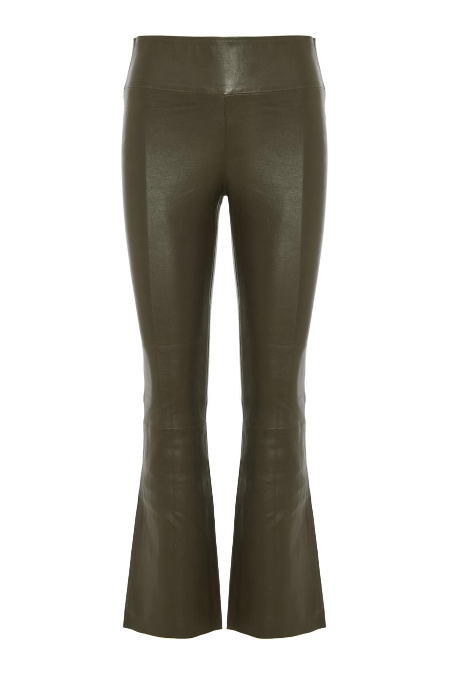 Jackie leather ankle-flare pants in olive