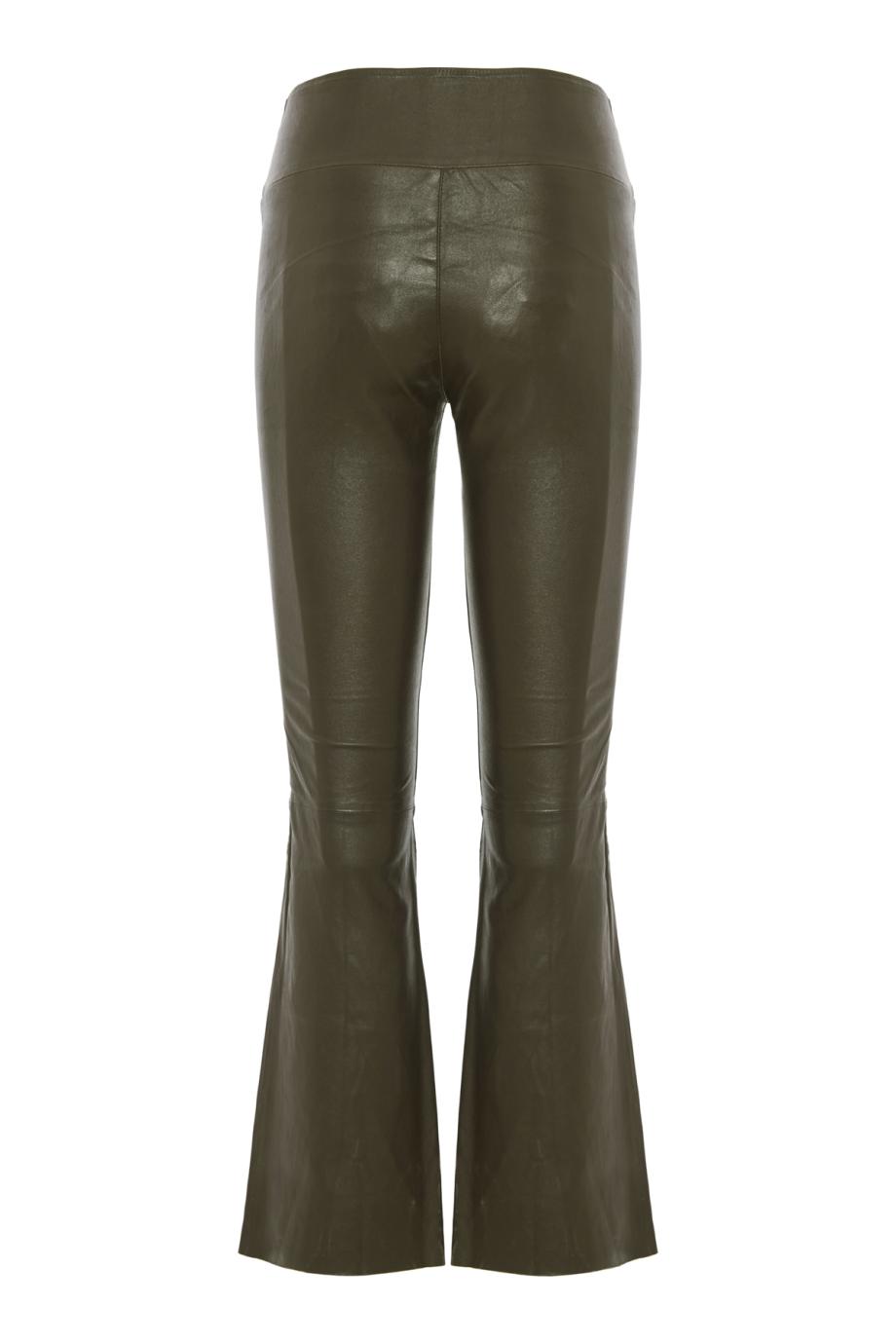 Jackie leather ankle-flare pants in olive