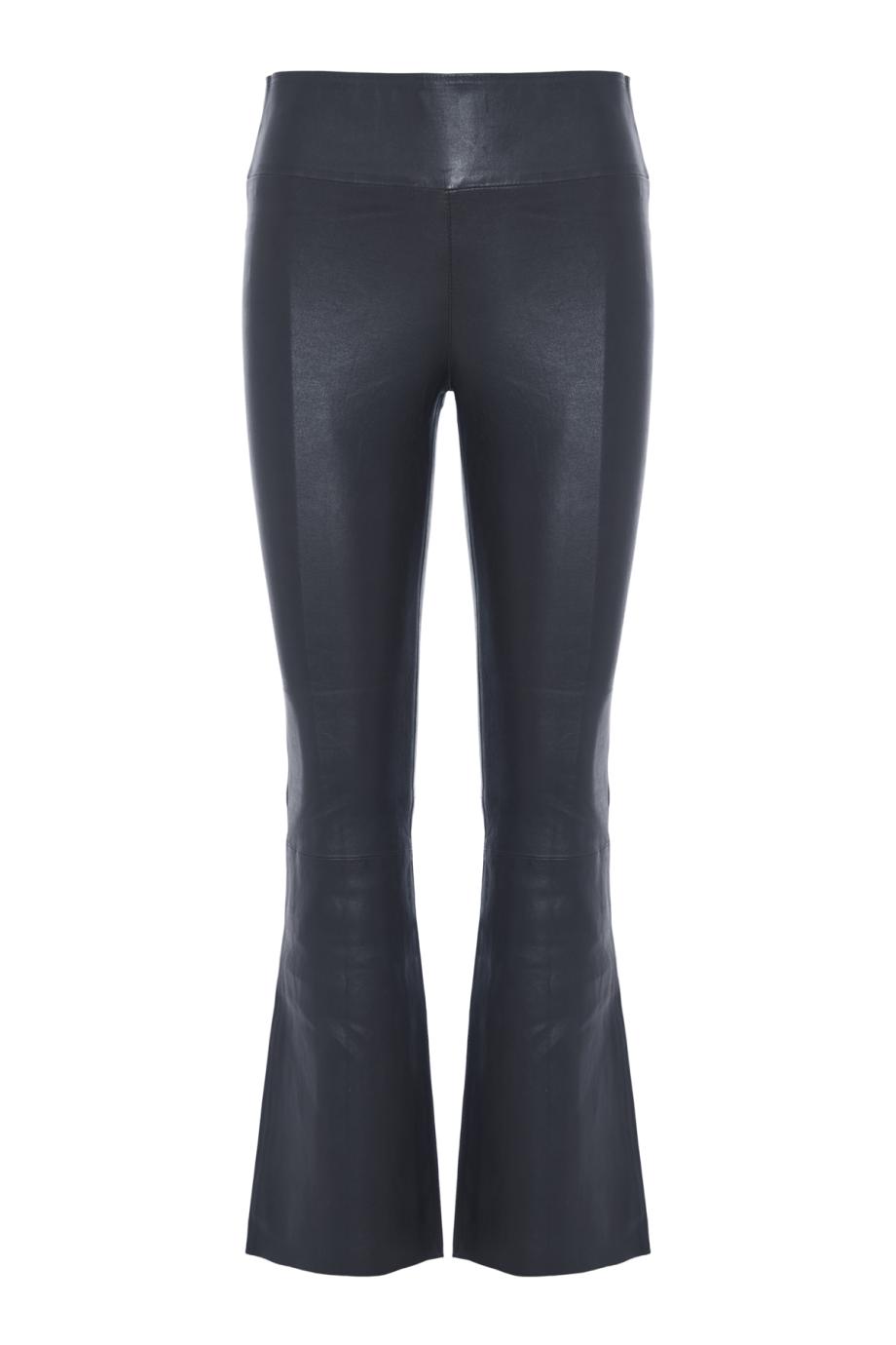 Jackie leather ankle-flare pants in marine