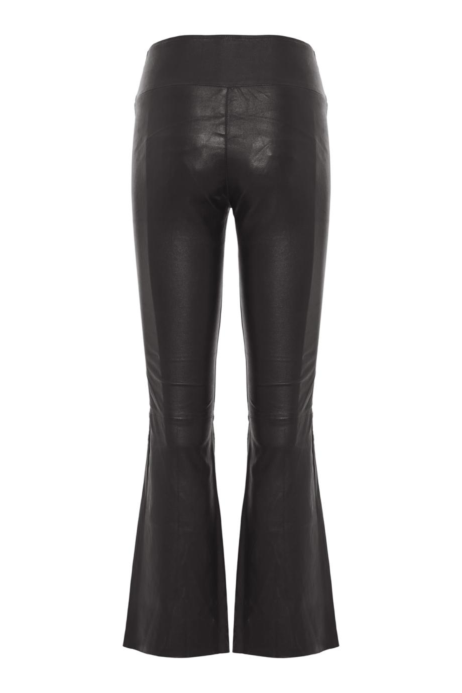 Jackie leather ankle-flare pants in black