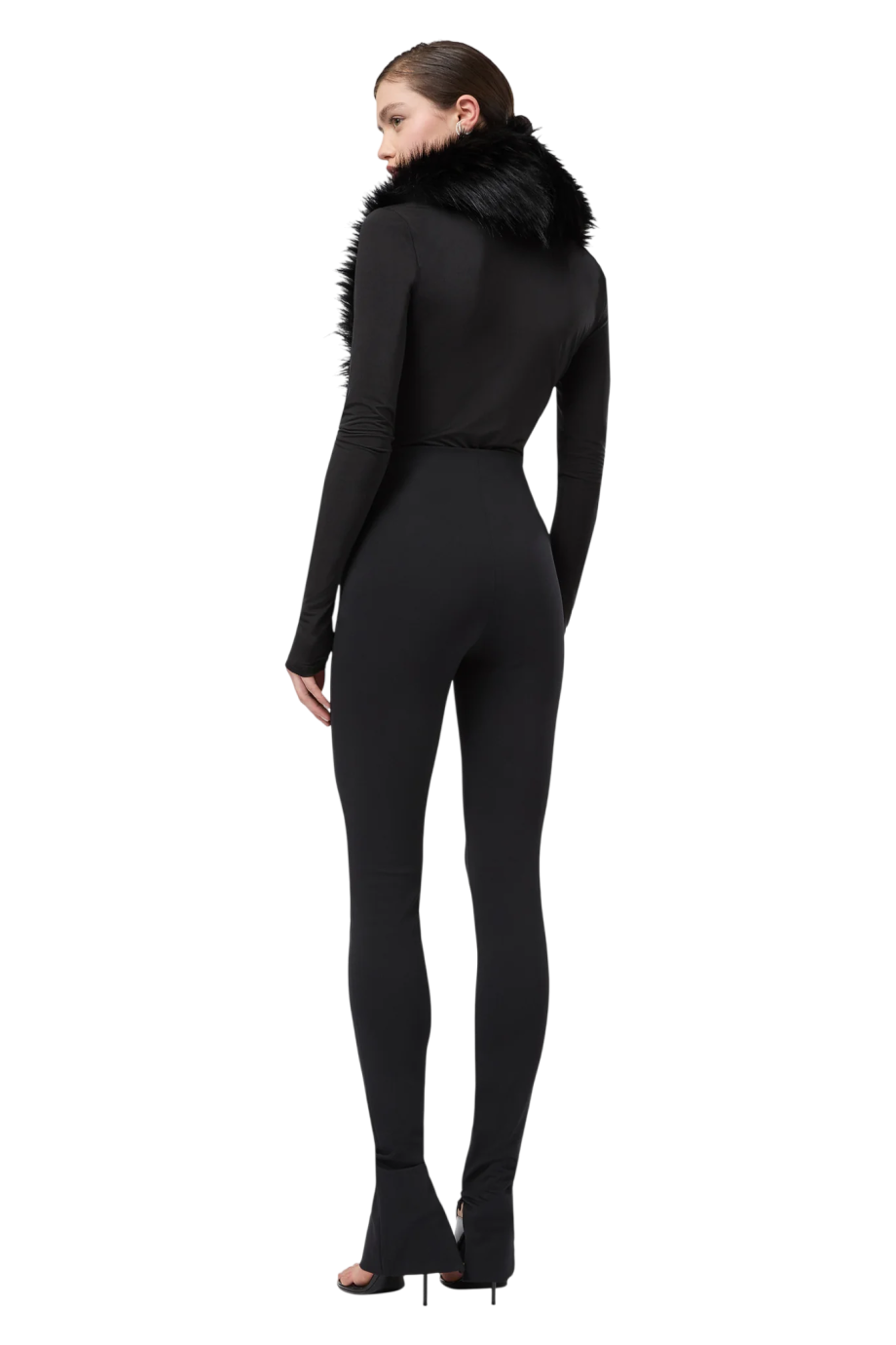 New Holla flared jersey leggings in black