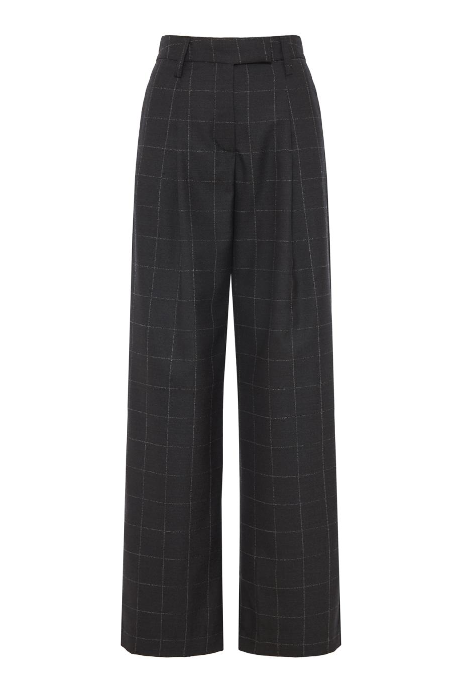Noko wide-leg wool pants in charcoal