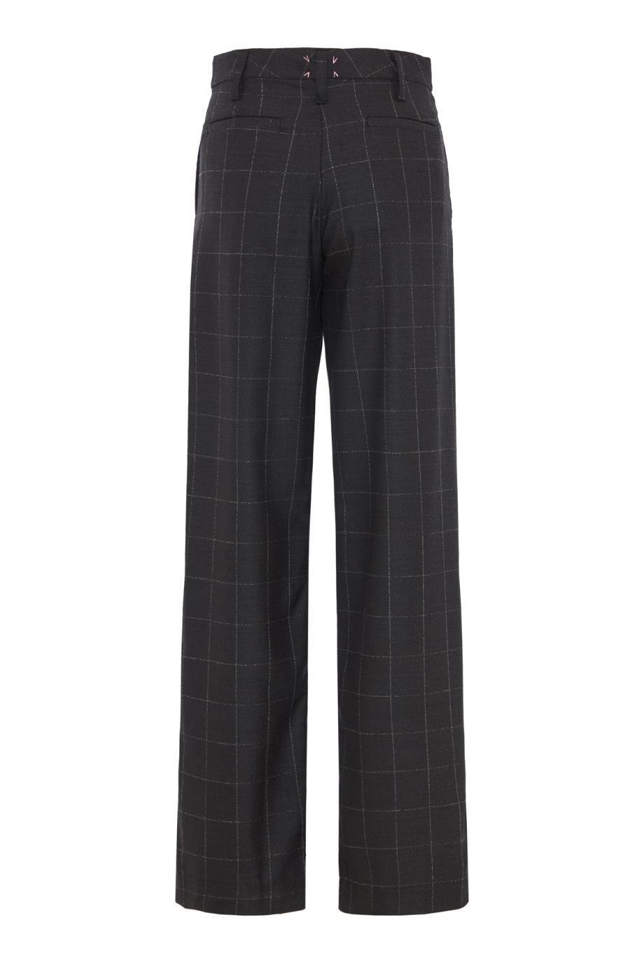 Noko wide-leg wool pants in charcoal