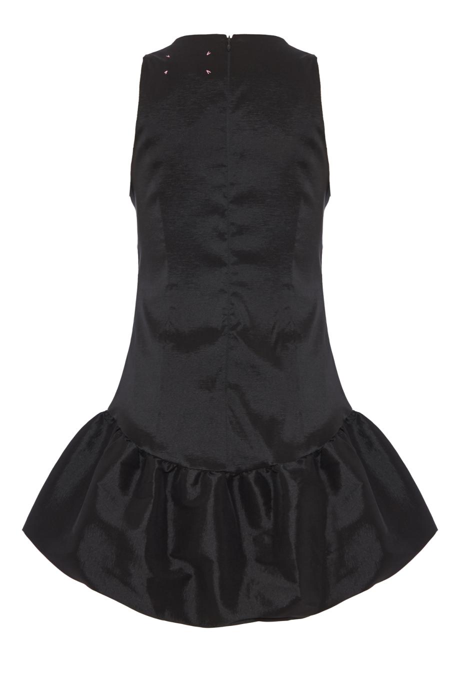Birgit ruffled taffeta mini dress in black