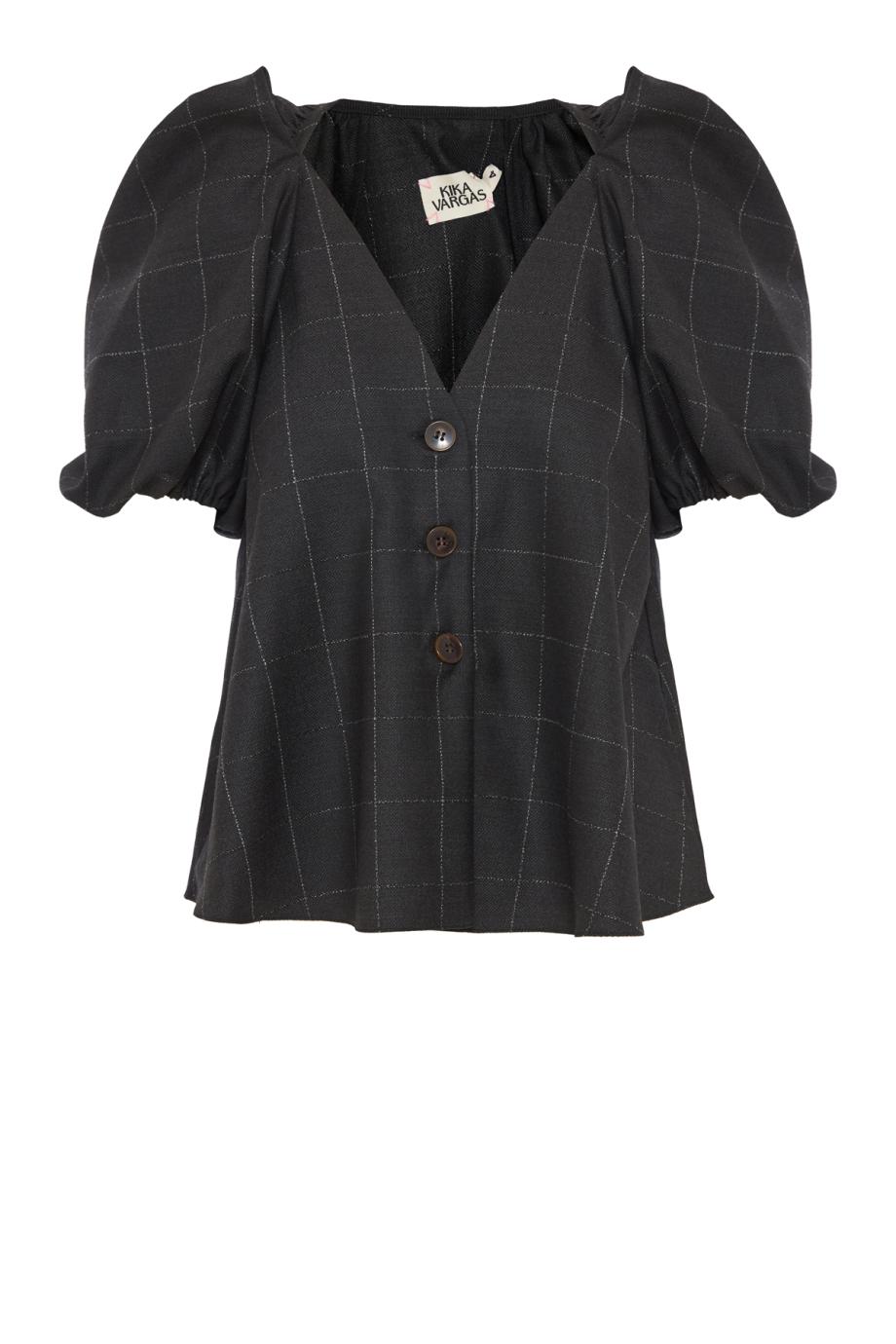 Harpa wool top in charcoal