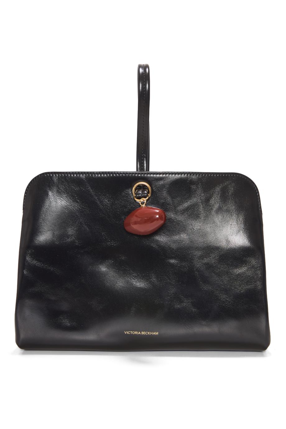 Kizette leather clutch bag in black