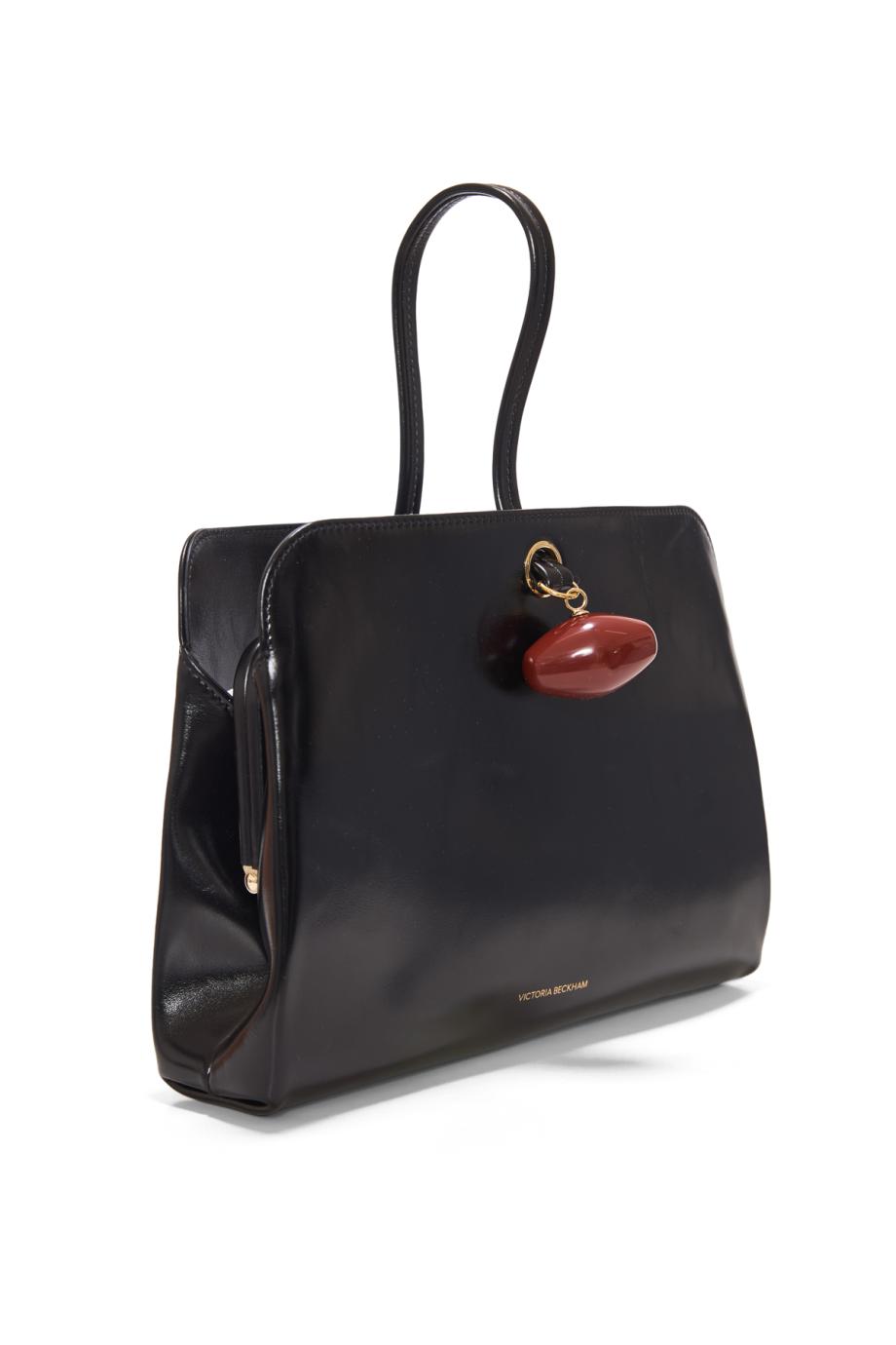 Kizette leather clutch bag in black