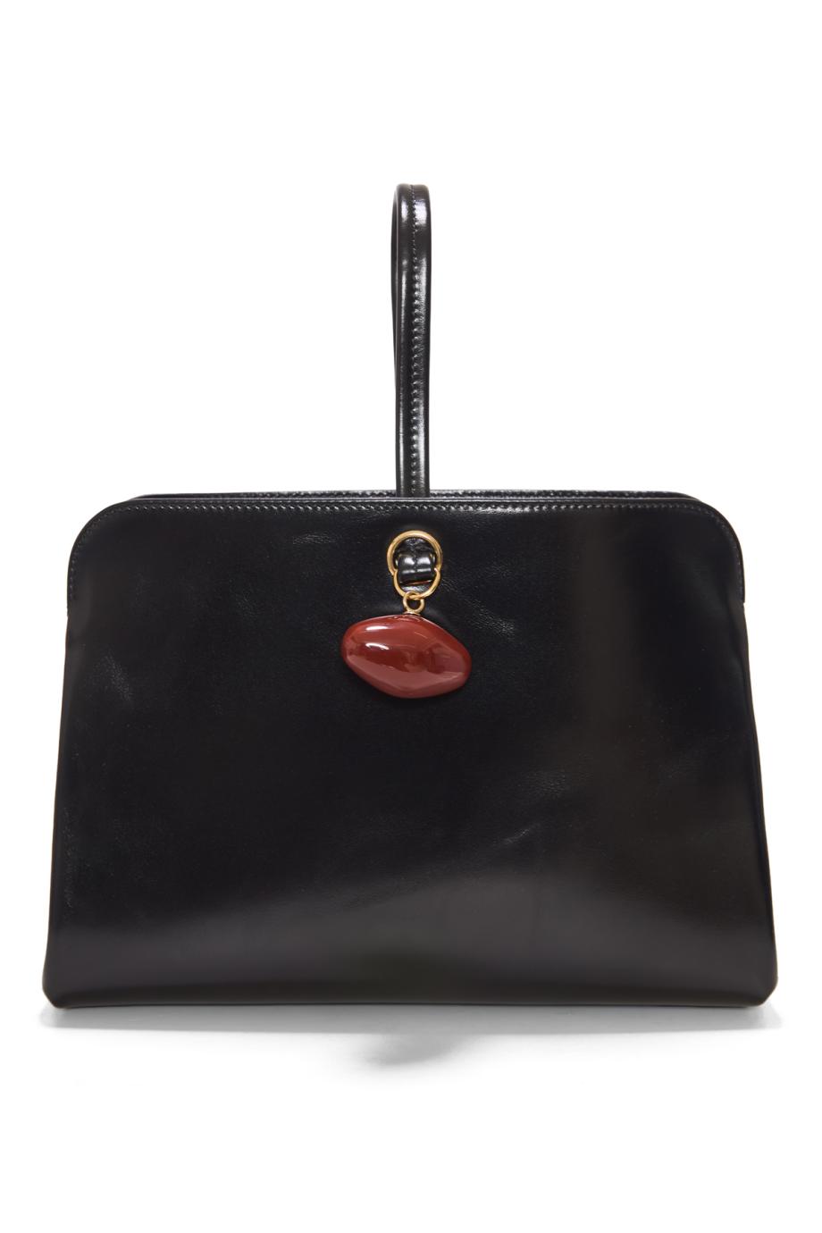 Kizette leather clutch bag in black