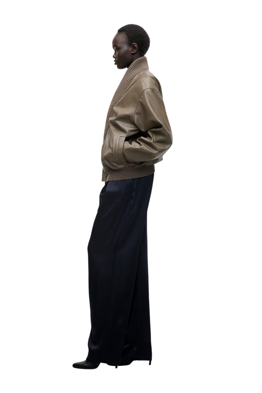Zana nappa leather bomber jacket in tree bark