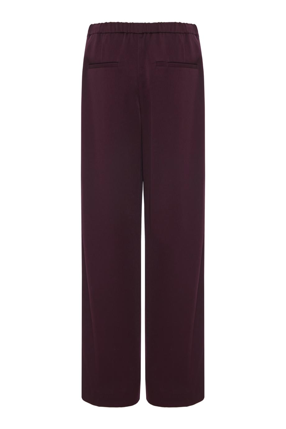 Satin drawstring pants in blackberry