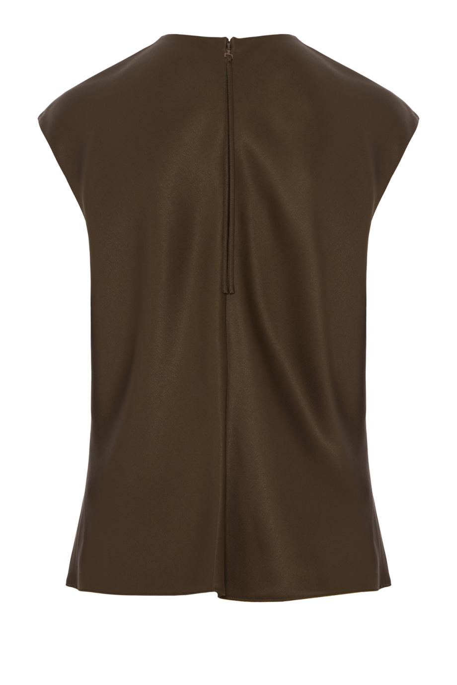 Satin cap-sleeve top in cypress