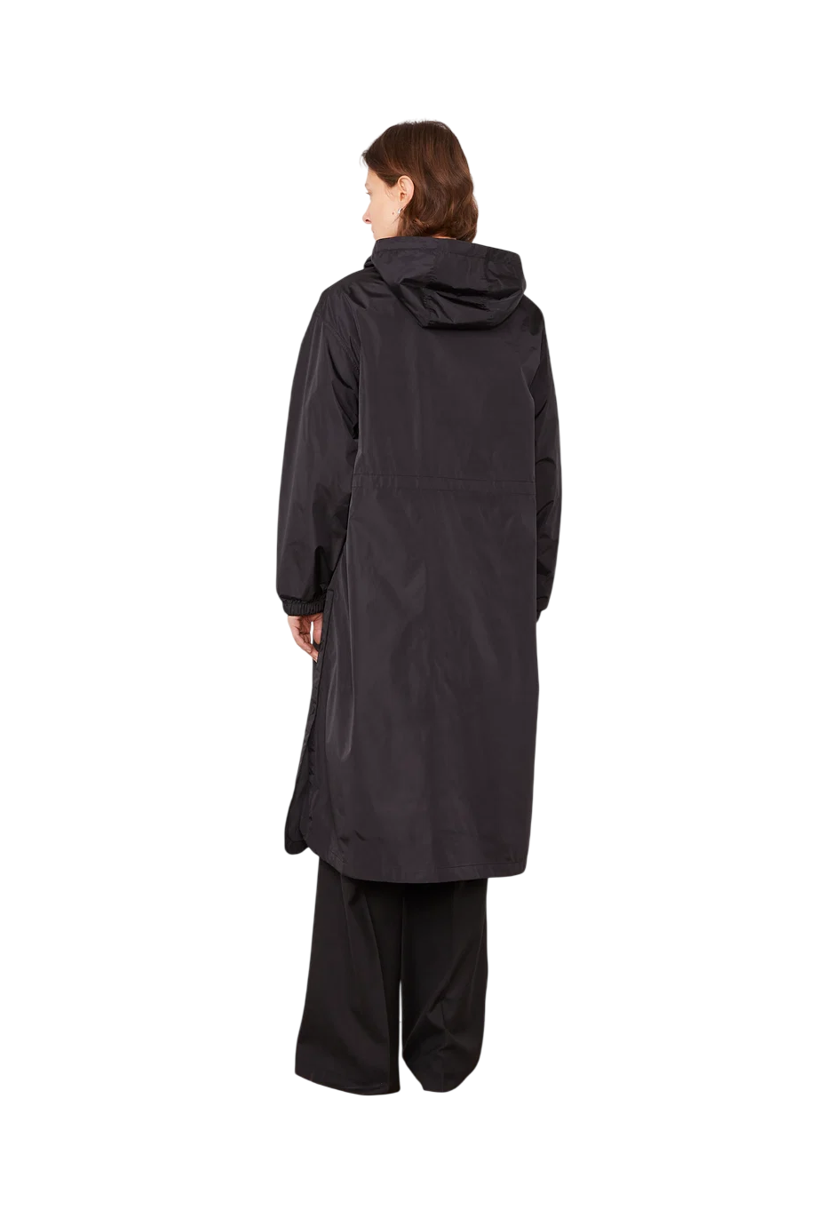 Rosalia hooded raincoat in black