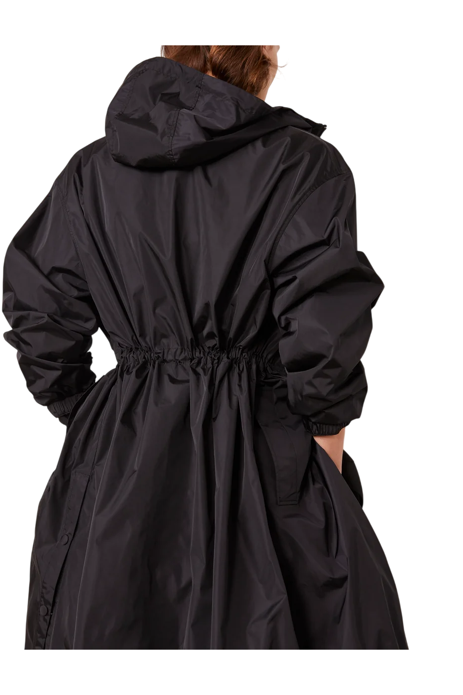 Rosalia hooded raincoat in black
