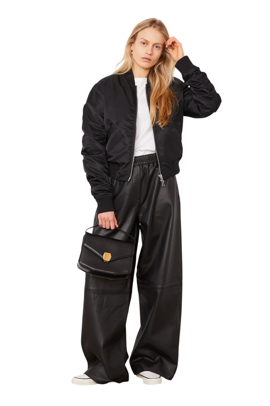 Nanni padded bomber jacket in black