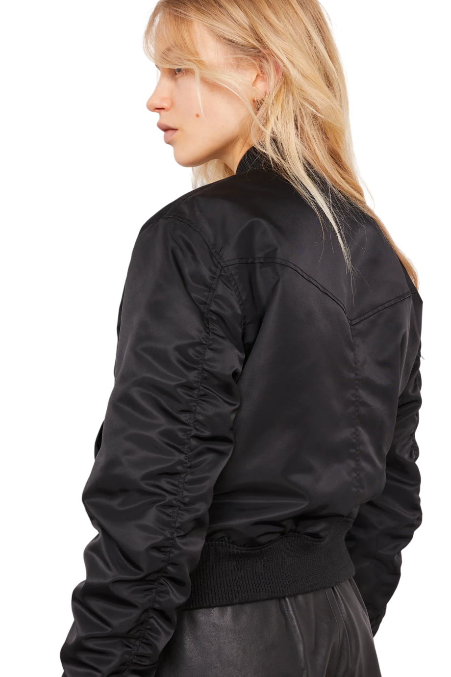 Nanni padded bomber jacket in black