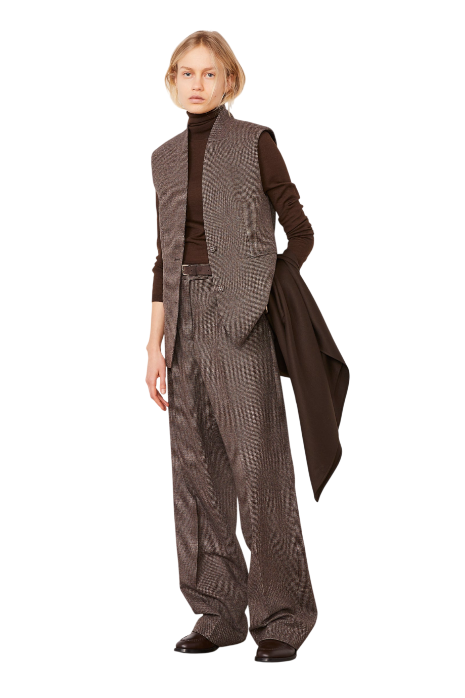 Giomi wool waistcoat in coffee