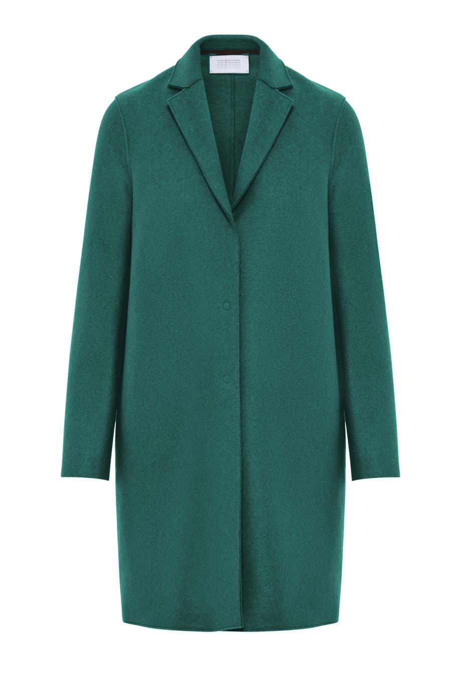 Cocoon pressed-wool coat in sea green