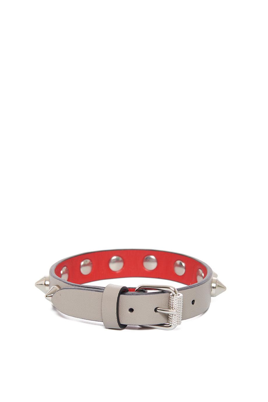 Christian Louboutin Red Leather Bracelet Loubilink embellished leather bracelet in red - Christian  main image 2