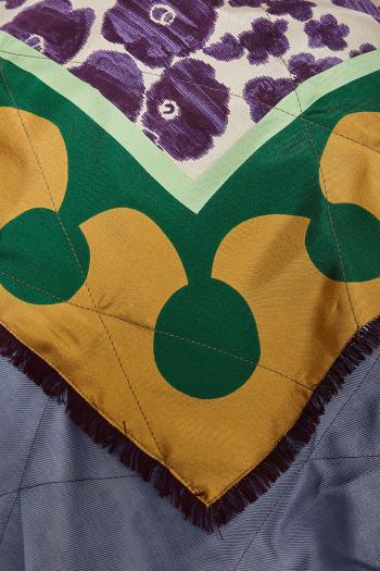 Printed wool and silk shawl