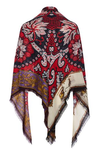 Printed wool shawl