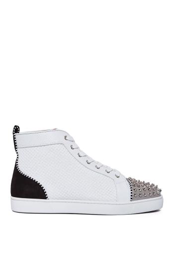 Lou Spikes Orlato leather and suede sneakers