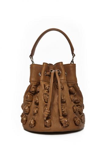 Estella knotted leather bucket bag