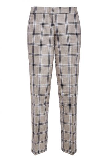 Checked wool and silk pants