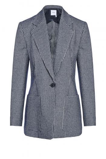 Houndstooth wool and cotton blazer