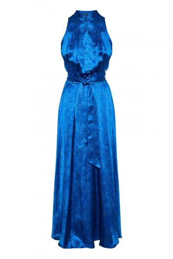 Printed maxi silk dress