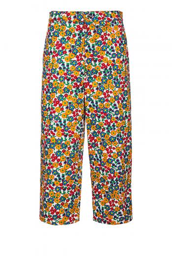 Printed cotton-blend cropped pants 