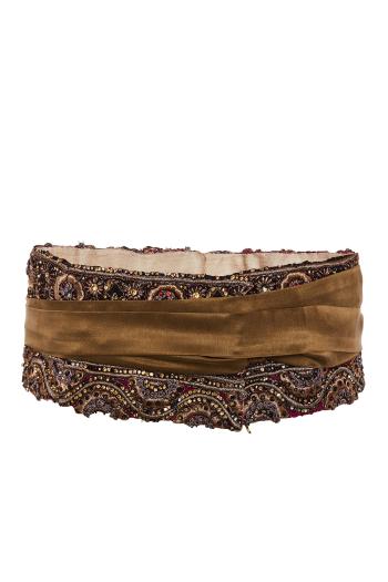 Embellished silk belt