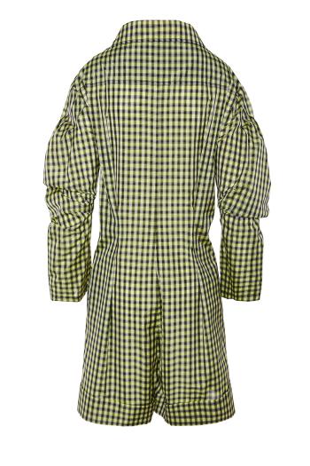 Checked cotton playsuit