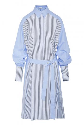 Striped cotton midi dress 