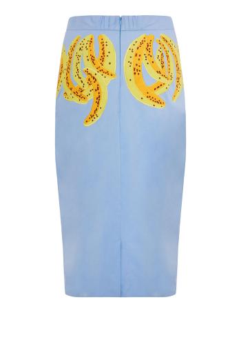Gilda embroidered cotton midi skirt