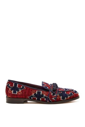 Admiral embroidered textile moccasin 