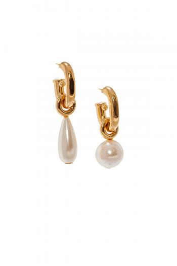 XL gold-tone and pearl earrings 