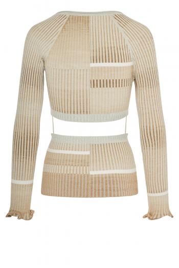 Peyton striped ribbed-knit pullover