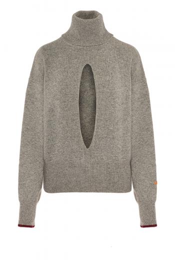 Cutout cashmere-blend turtleneck sweater