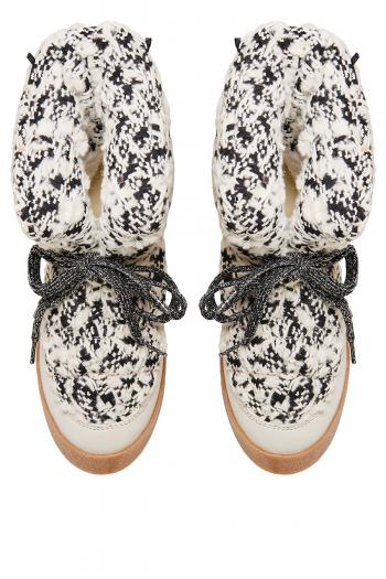Wool tweed snow boots 