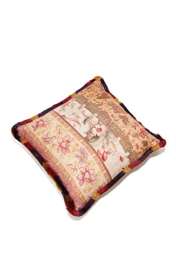 Printed velvet cushion